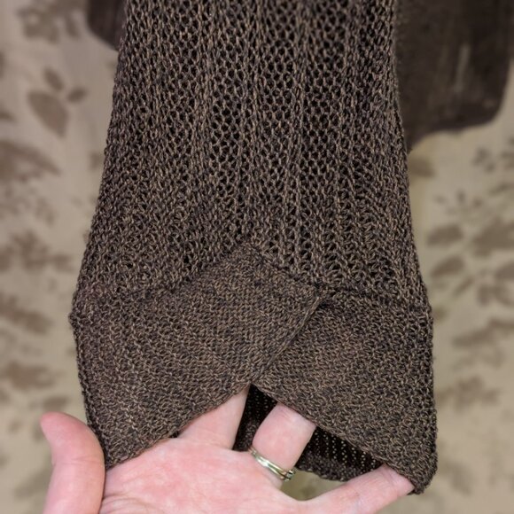 Eileen Fisher Brown Knit Open Cardigan, Size M, Used - Picture 4 of 6
